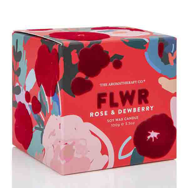 The Aromatherapy Co 100g FLWR Candle Rose and Dewberry