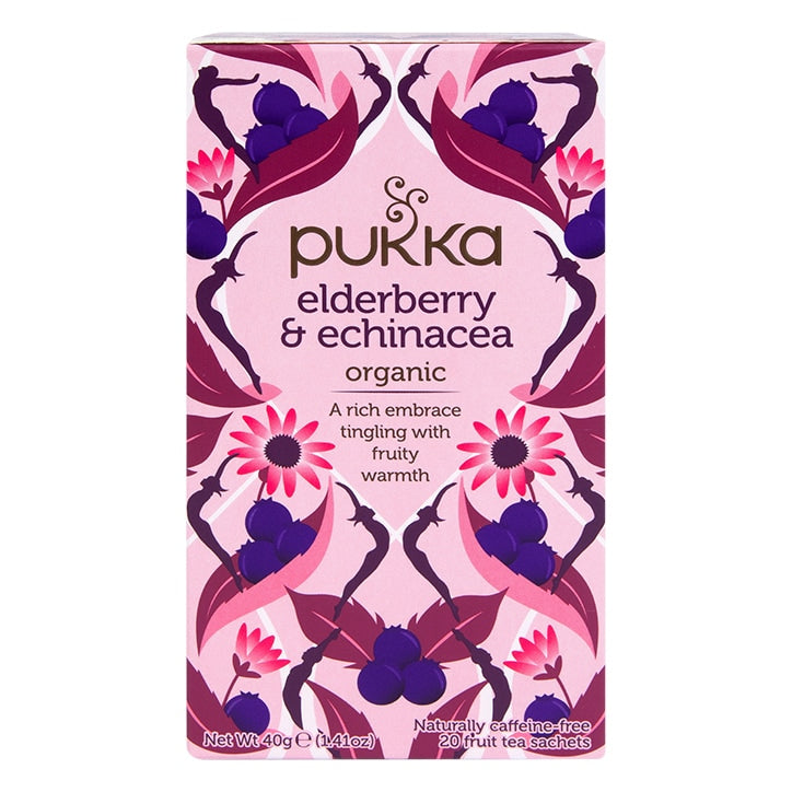 Pukka Organic Elderberry & Echinacea 20 Tea Bags Teas Holland&Barrett   