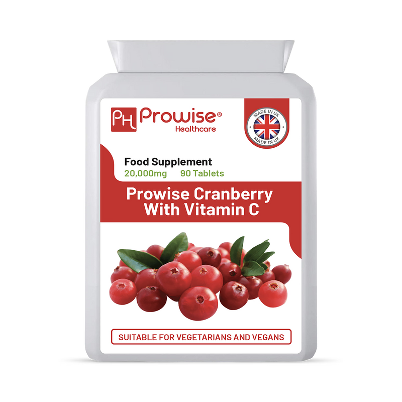 Prowise double strength cranberry tablets 20,000mg 90 tablets, imported from the UK