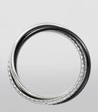 Cartier Trinity ring white gold ceramic diamond, imported from the UK