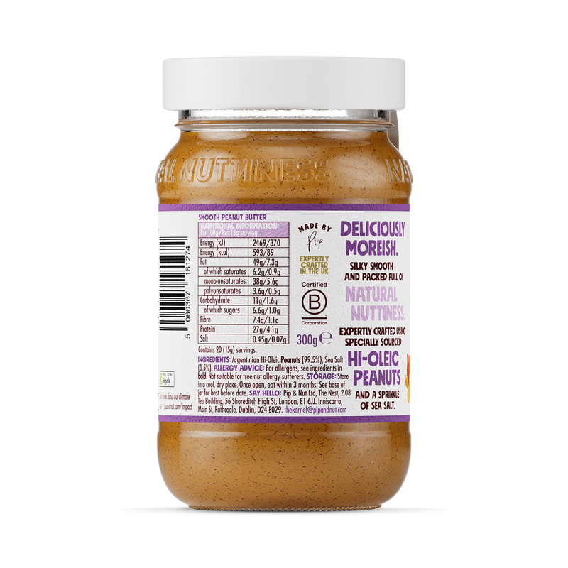 Pip & Nut smooth peanut butter 300g, UK version