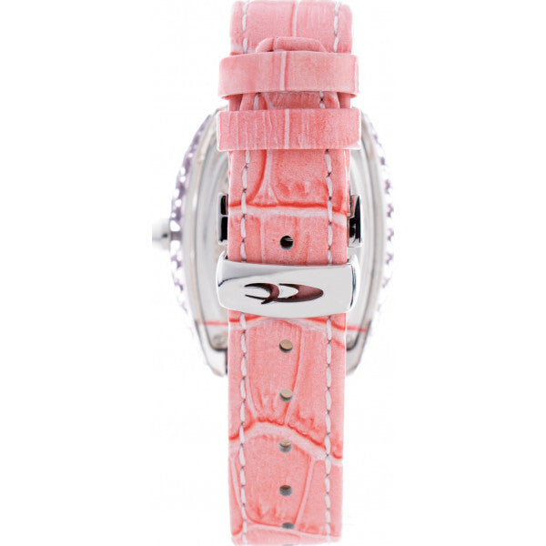 Chronotech pink ladies watch leather strap stainless steel casing, UK version