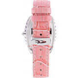 Chronotech pink ladies watch leather strap stainless steel casing, UK version