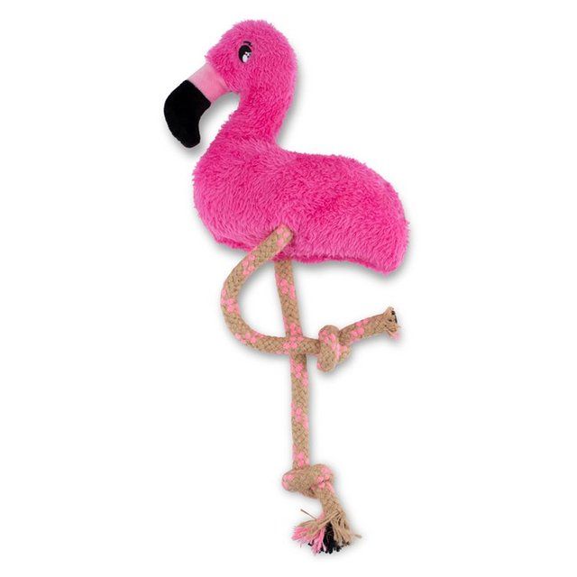 Beco Pets Dual Material Dog Toy Flamingo Medium