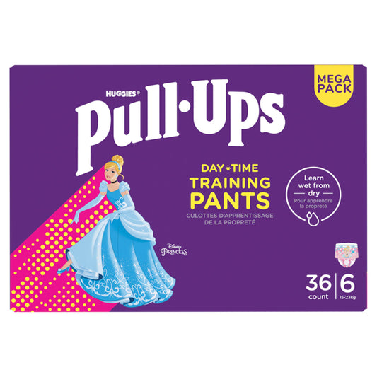 Huggies Pull Ups Trainers Girls Day Time Nappy Pants Age 2-4 Years Nappies Size 6, 15-23kg Mega Pack x36 nappies Sainsburys   