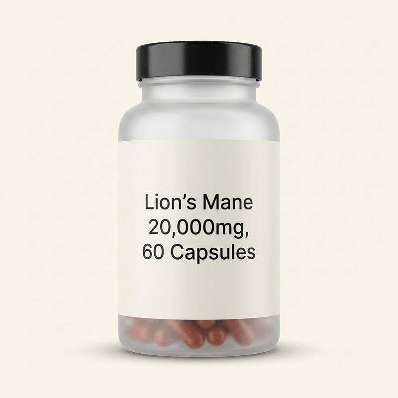 Holland & Barrett Lions Mane 20000mg supplement 60 capsules - British product