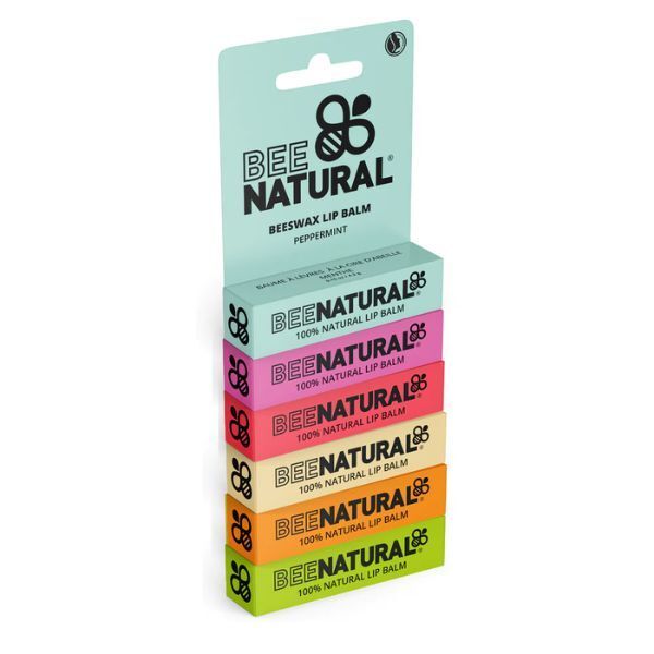 Bee Natural 100% Natural Moisturising Lip Balm - Pack of 6