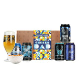 Beer Hawk "Cheers Dad" Gift Box - 5 Craft Beers, Glass & Snack