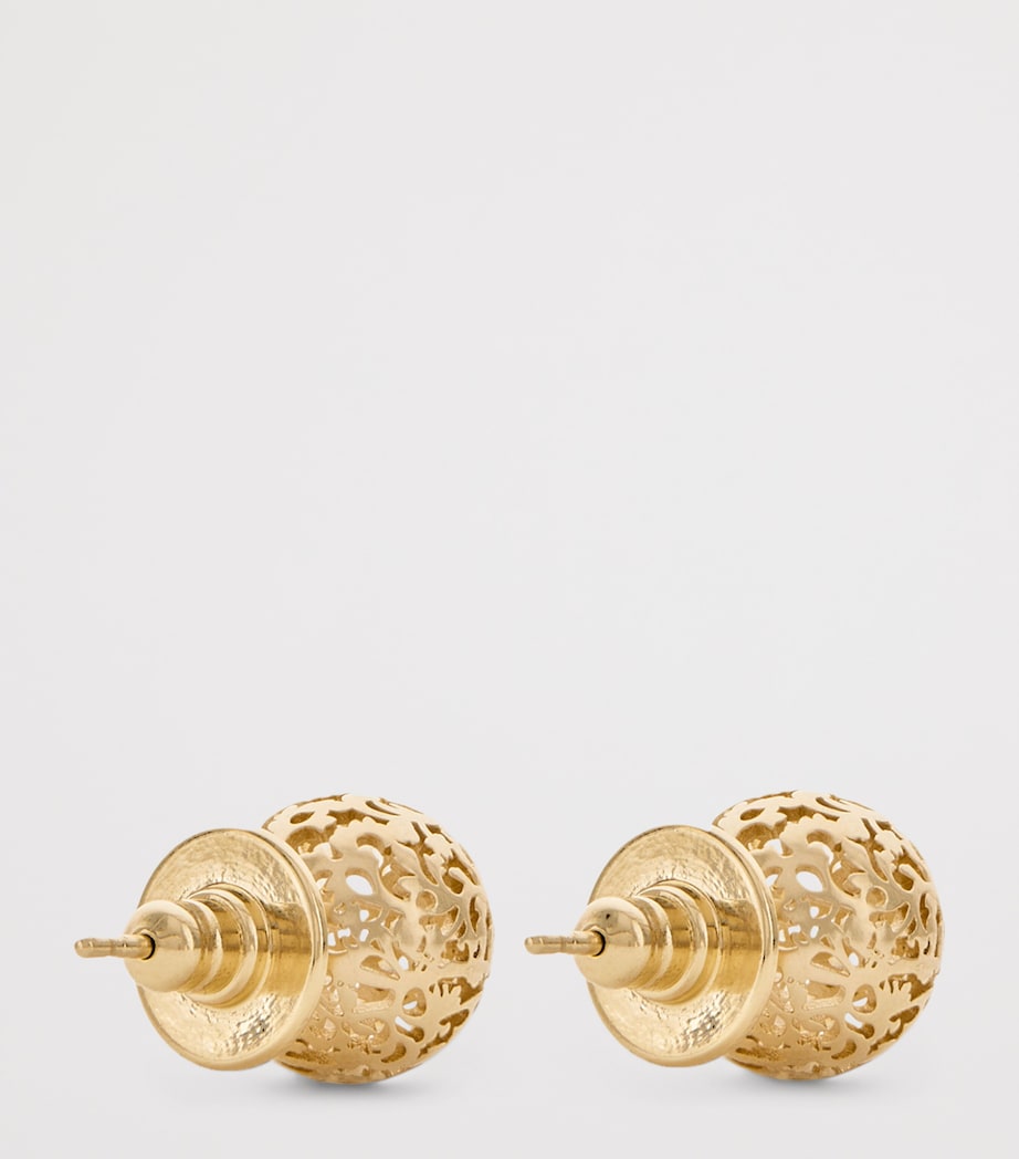 Jimmy Choo lace sphere logo stud earrings (British brand)