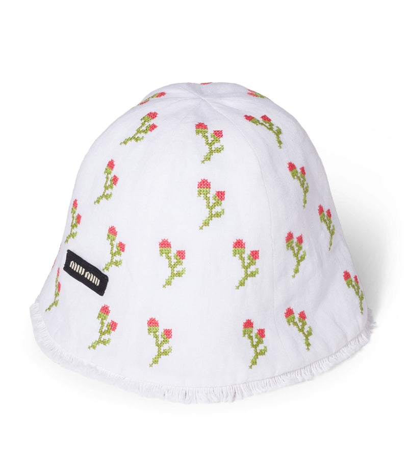 Miu Miu flax embroidered hat (British brand)