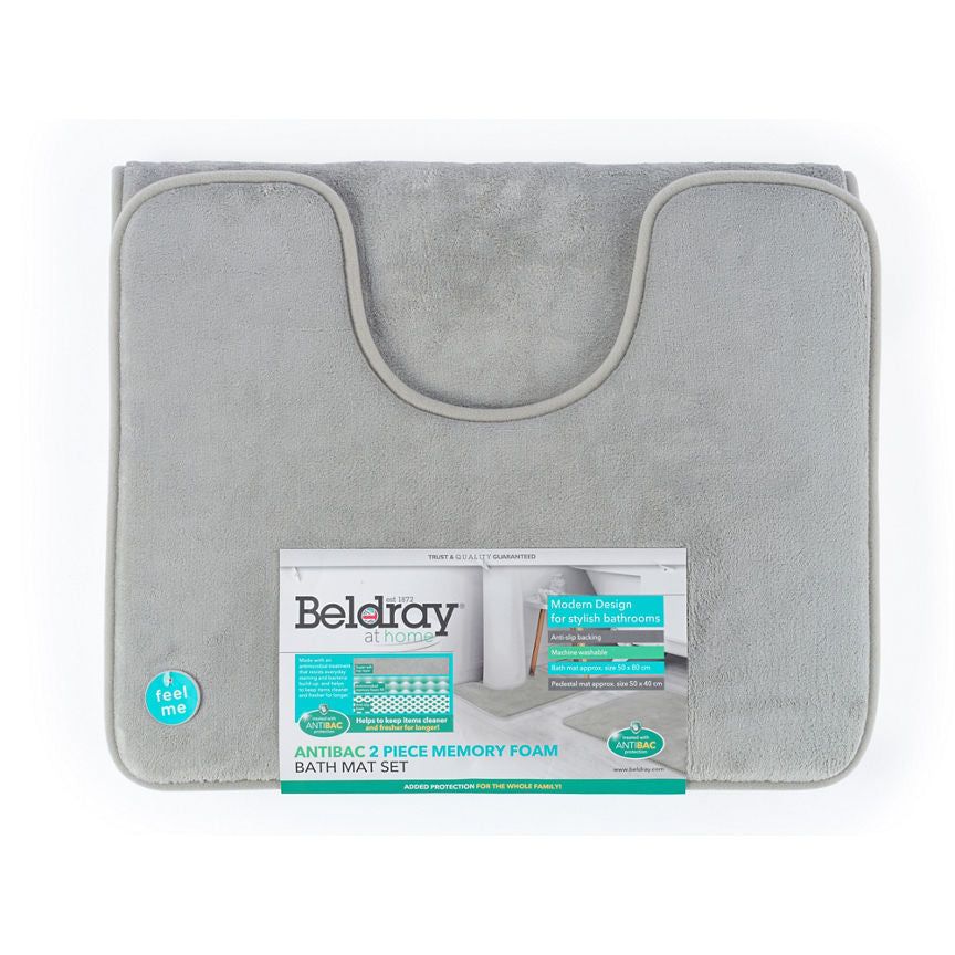 Beldray Beldray Antibac Memory Foam Bath Mat 2 Piece Set