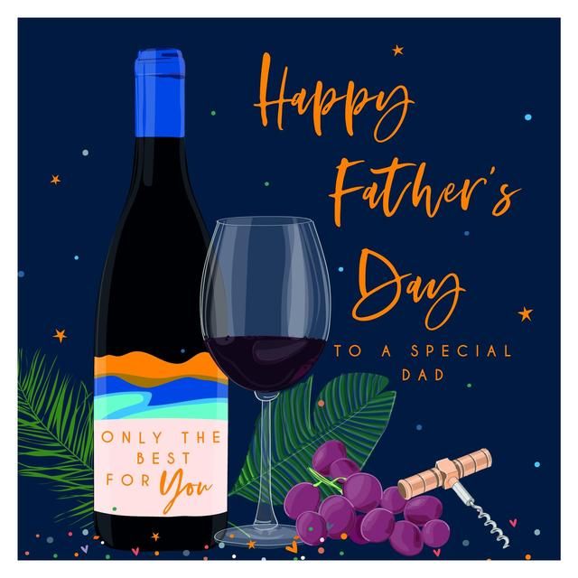 Belly Button Designs Happy Father's Day Wine Card