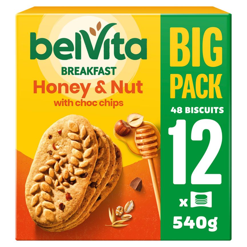 Belvita Breakfast Honey & Nut with Choc Chips 540g