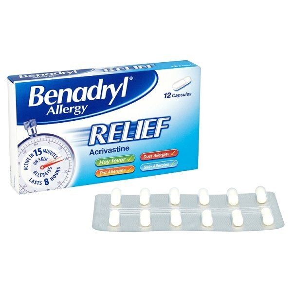 Benadryl Allergy & Hayfever  Acrivastine Tablets 12s