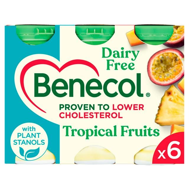 Benecol Yogurt Drink Tropical Fruit & Soya (Dairy Free) 6x65.5g