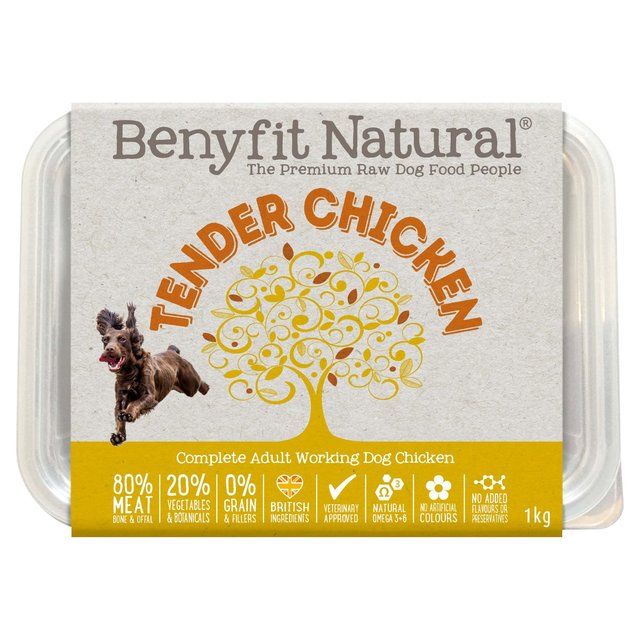 Benyfit Natural Tender Chicken Complete Adult Raw Working Dog Food   1kg