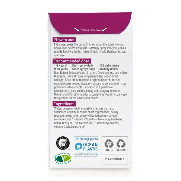 Betteryou D + K2 Kids Vitamin Daily Oral Spray 15ml - McGrocer
