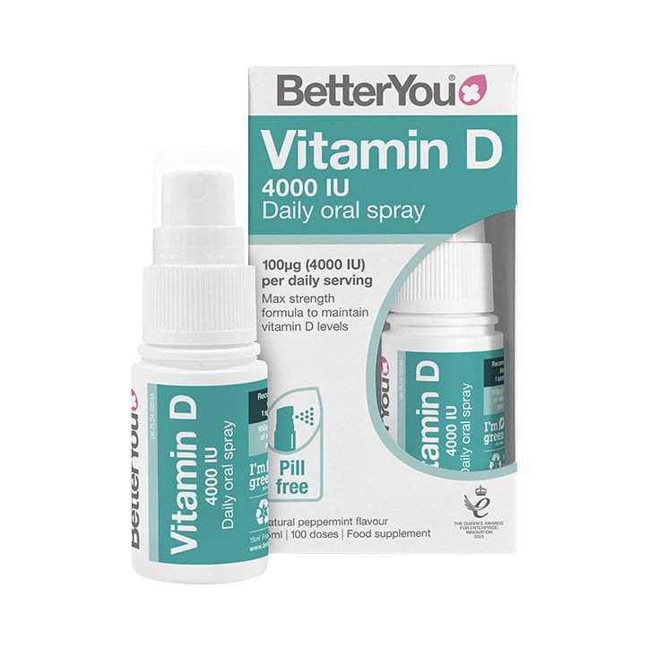 BetterYou D4000 Vitamin D Daily Oral Spray Peppermint Flavour 15ml