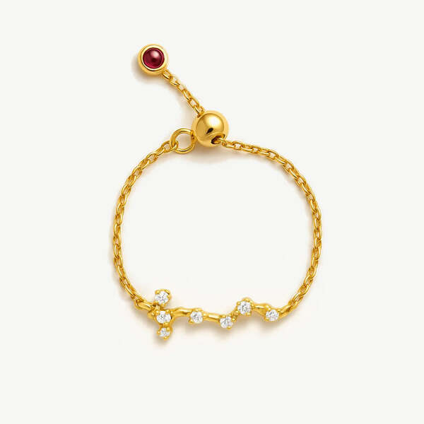 MUCHV Scorpio constellation gold ring adjustable, UK version