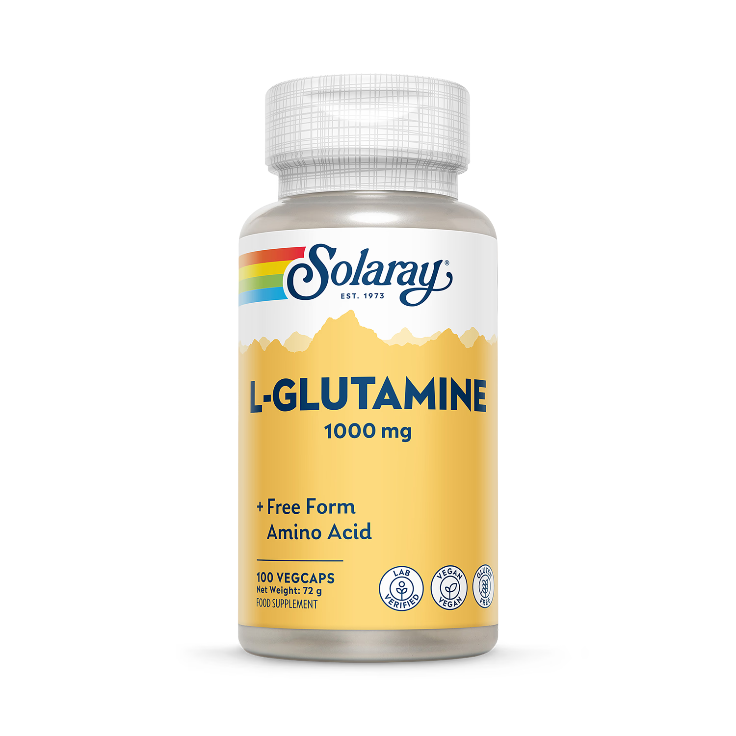 Solaray L-Glutamine 1000mg vegan capsules 100 count (British brand)
