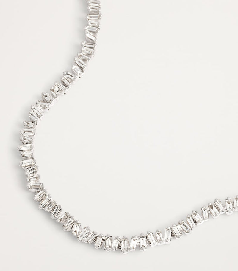 Suzanne Kalan white gold diamond mini tennis necklace - British product