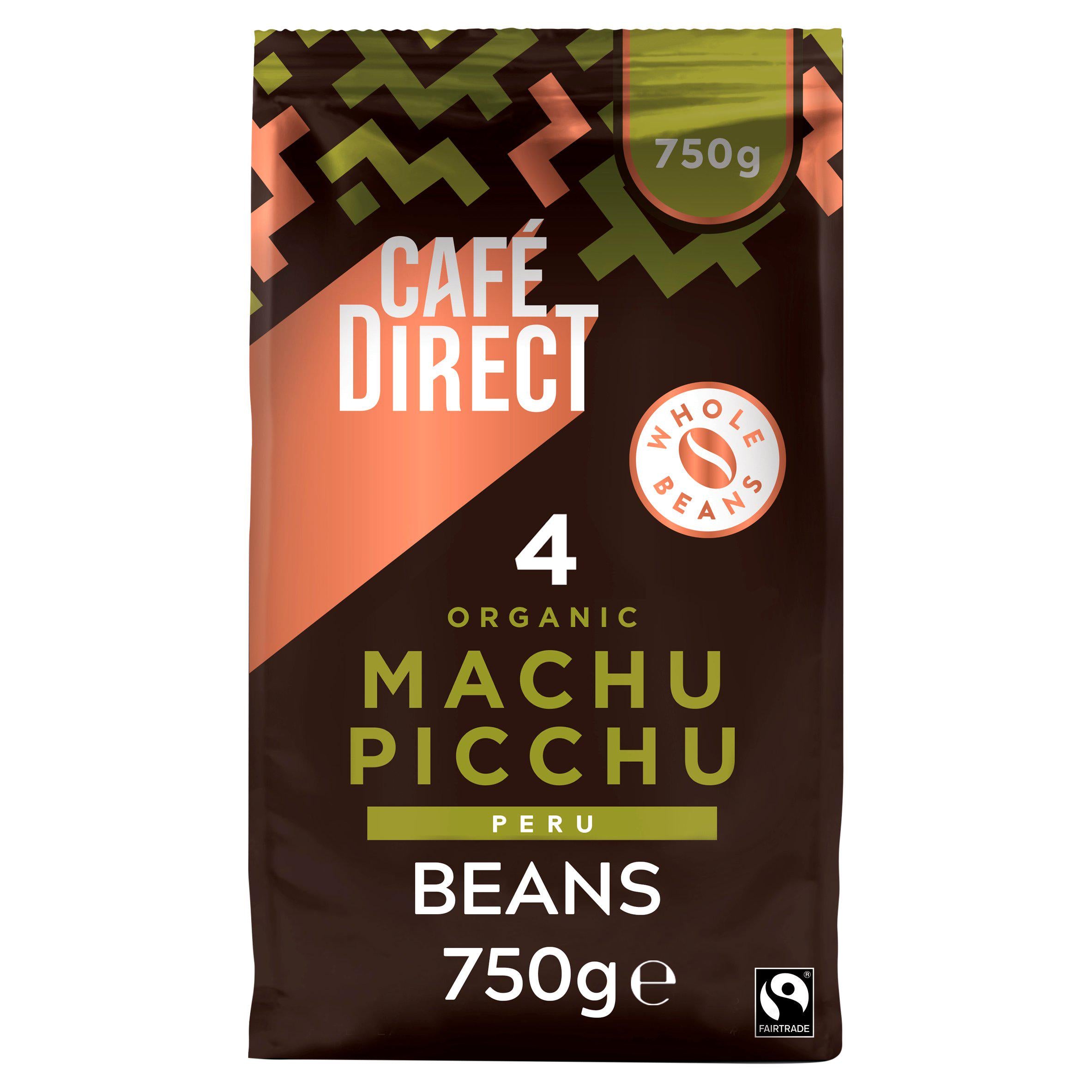 Cafedirect Organic Machu Picchu Peru Coffee Beans 750g GOODS Sainsburys   