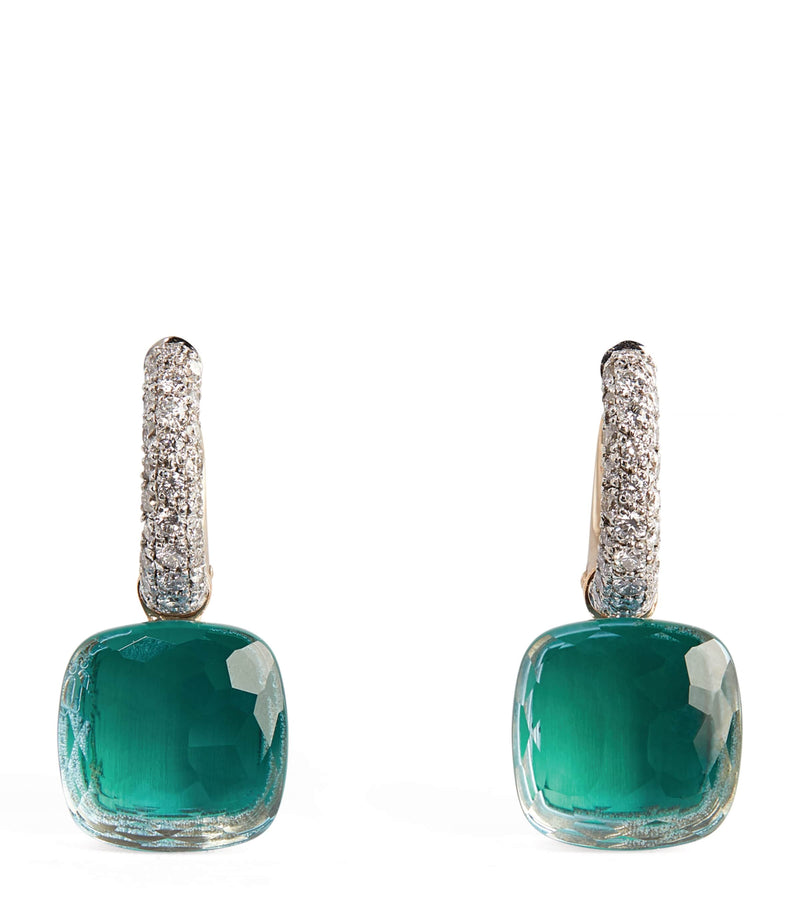 Pomellato Nudo drop earrings blue topaz agate diamonds, UK version