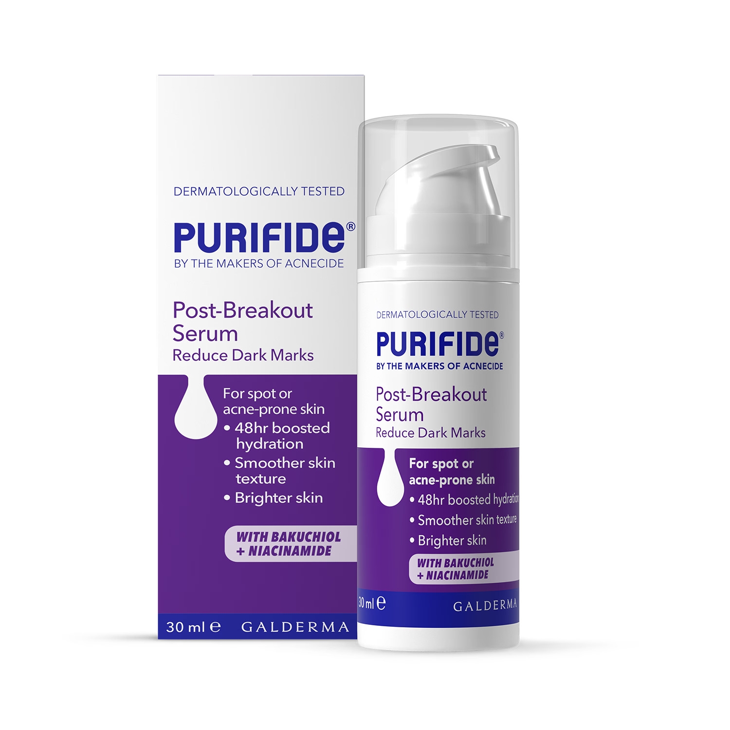 Purifide Post-Breakout Serum 30ml, imported from the UK