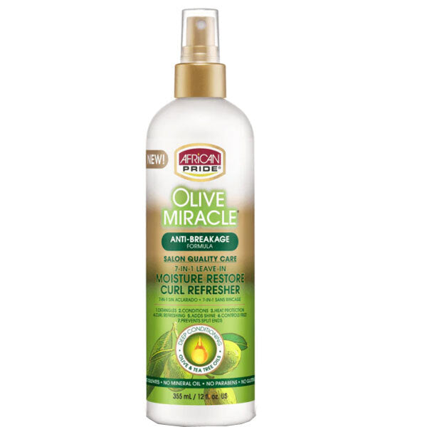 African Pride Olive Miracle Moisture Restore Curl Refresher, UK version