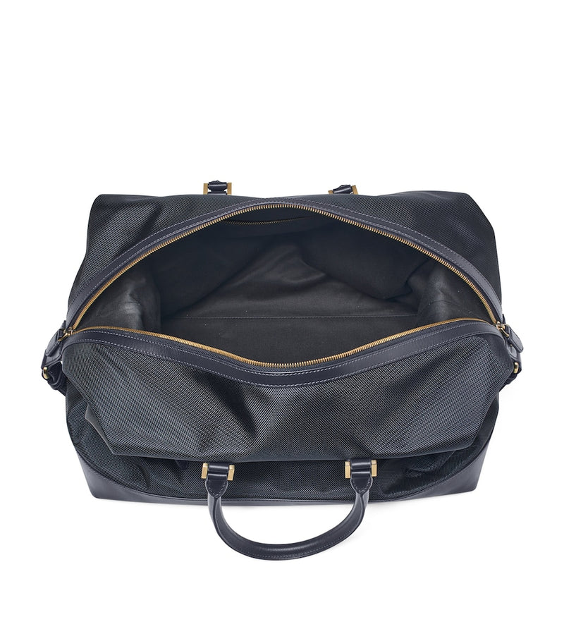 Aspinal of London nylon gym bag with leather trims, UK version
