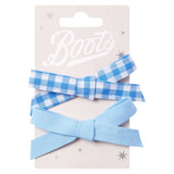 Boots Kids Blue and White Gingham Bow Clip GOODS Boots   