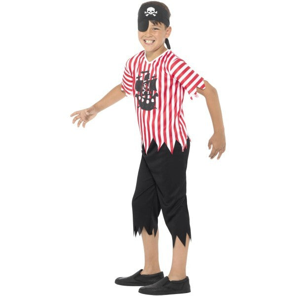 Smiffys jolly pirate boy costume red white (British brand)