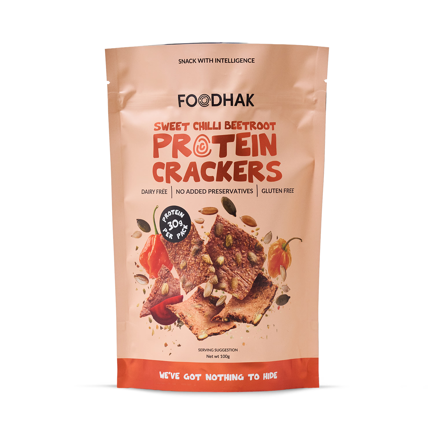 Sweet Chilli Beetroot Protein Crackers, UK version