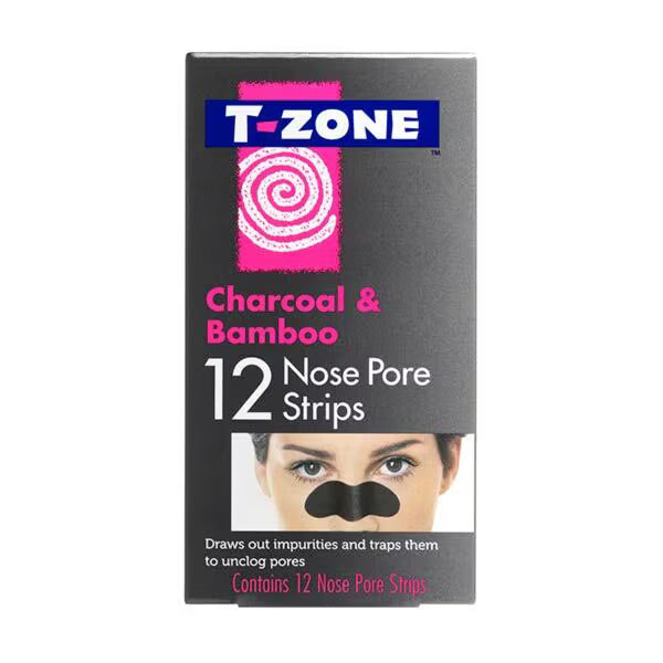 T-Zone charcoal bamboo nose pore strips 12s (British brand)