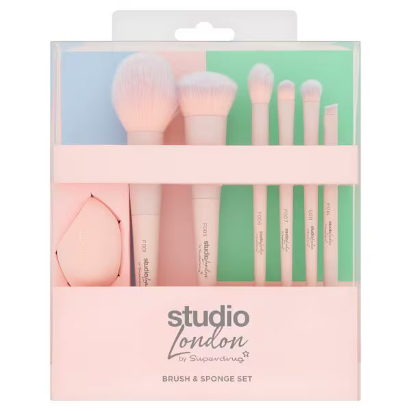 Studio London makeup brush set with sponge (British brand)