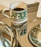 Wedgwood Florentine Verde bone china mug (British brand)