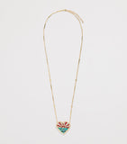 Jacquie Aiche yellow gold diamond turquoise pearl heart necklace (British brand)
