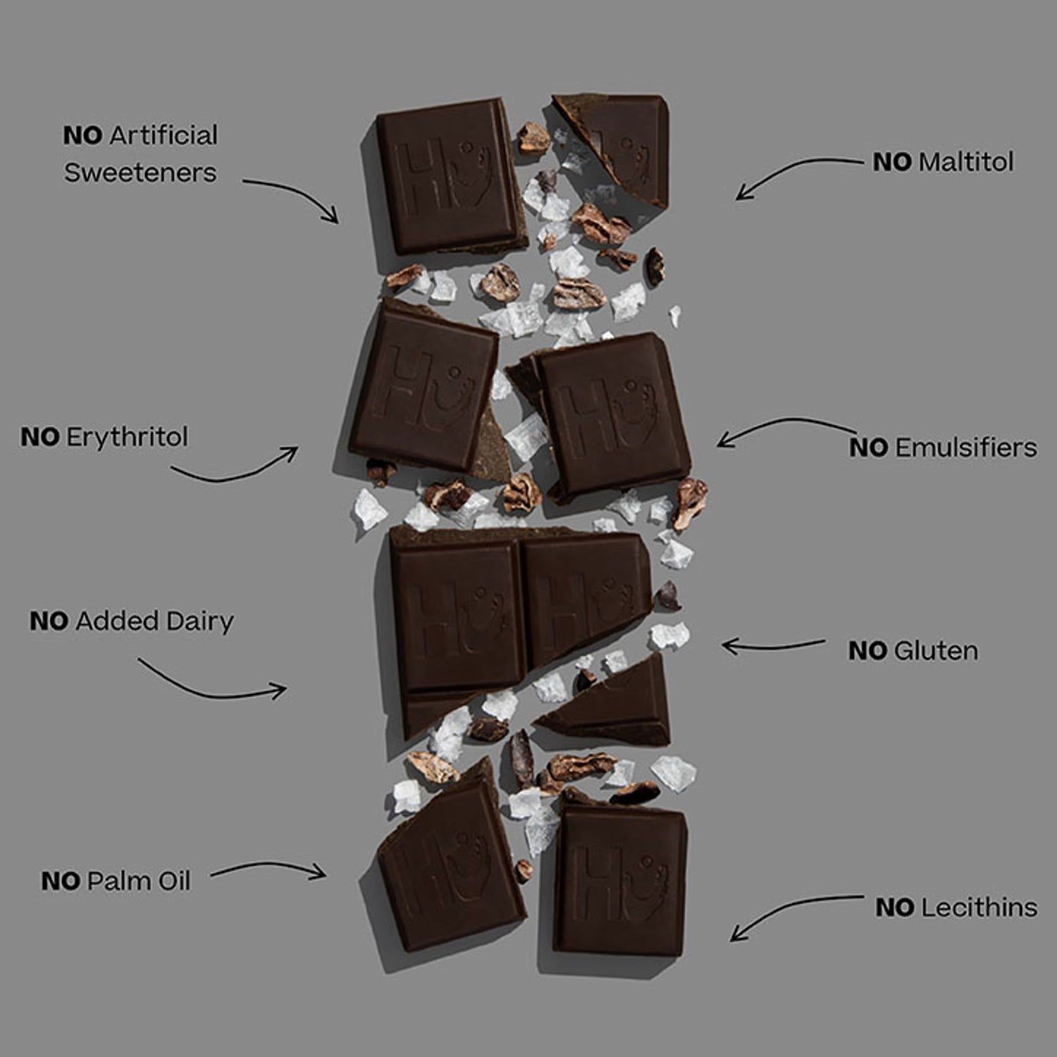 Hu Salty Dark Chocolate Bar with Coconut Sugar 60g, UK version
