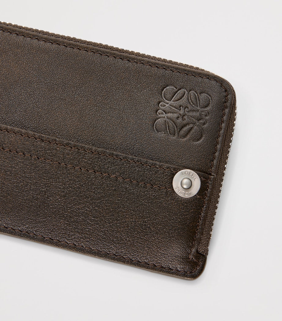 LOEWE calfskin coin card holder with silver riveting (British brand)