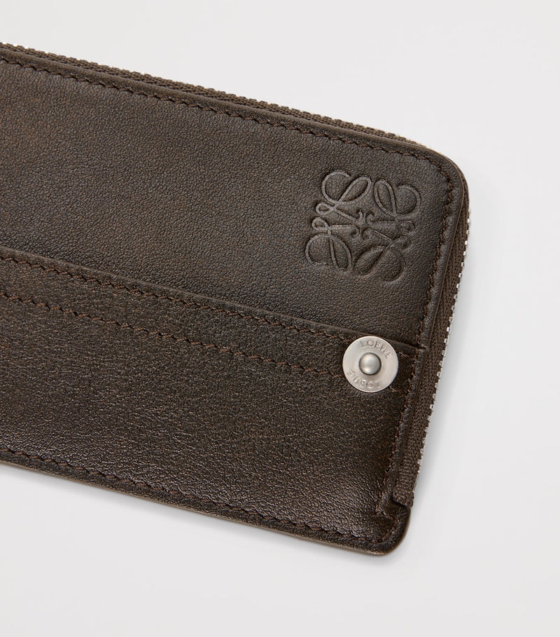 LOEWE calfskin coin card holder with silver riveting (British brand)