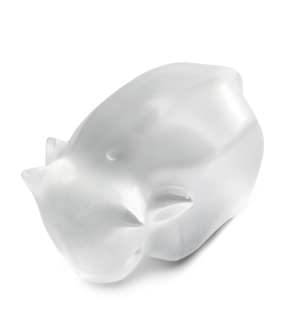 Lalique crystal ox ornament by Han Meilin 10cm, UK version