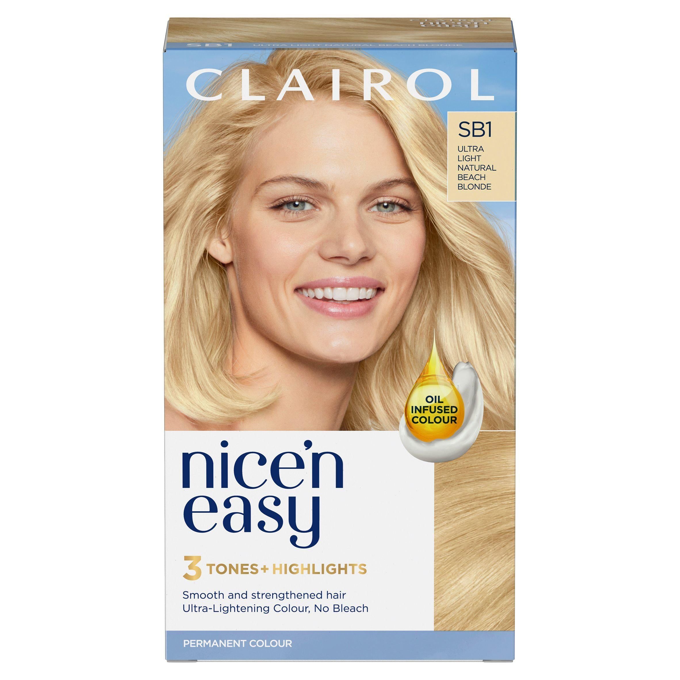 Clairol Nice'n Easy Crème Natural Looking Oil-Infused Hair Dye Ultra Light Natural Beach Blonde SB1 Blonde Sainsburys   