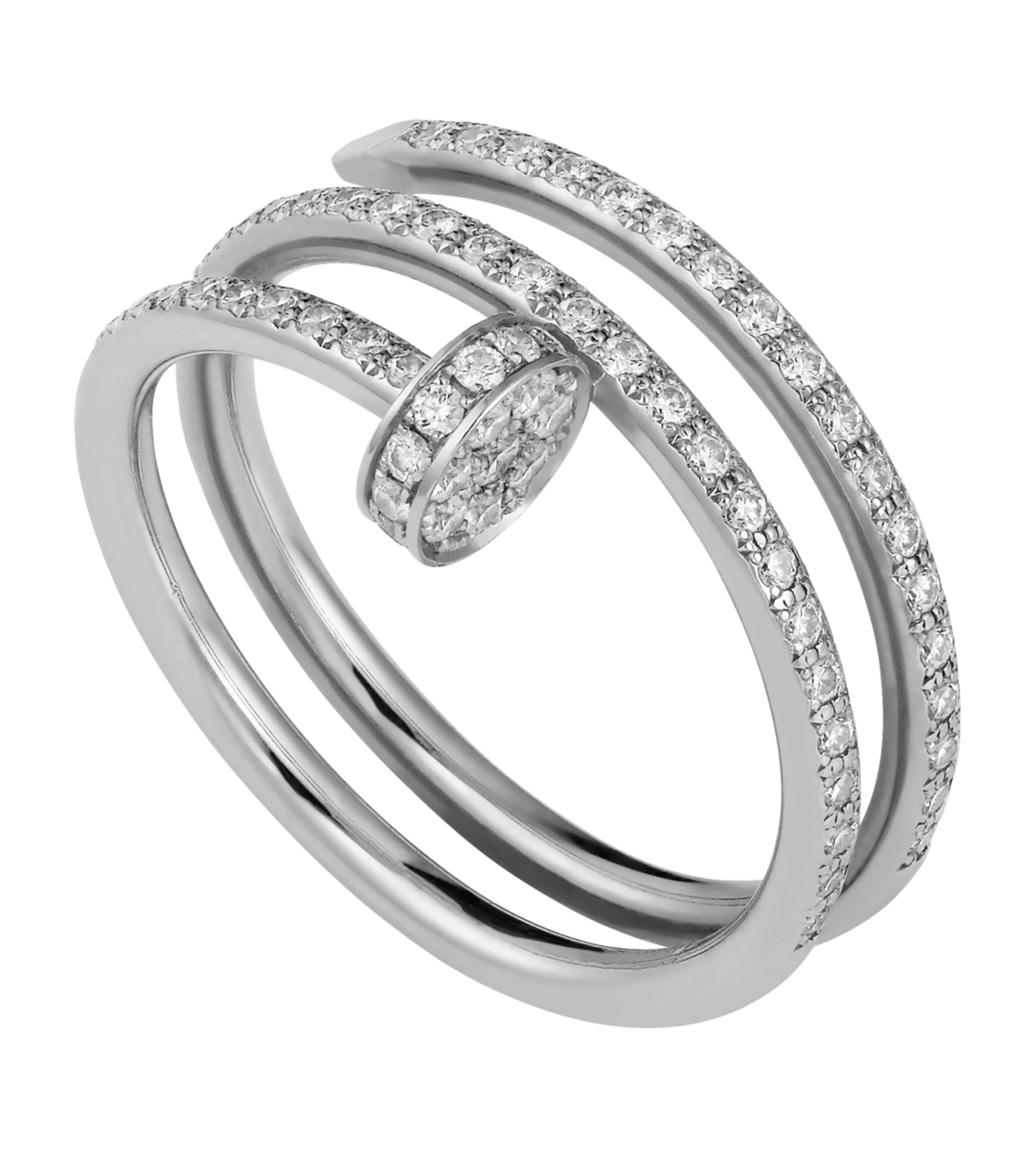 Cartier Juste Un Clou white gold pavé diamond ring (British brand)