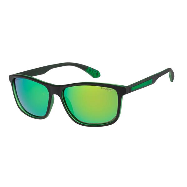 Superdry men's sunglasses SDS-5014 black frame green mirror - British product