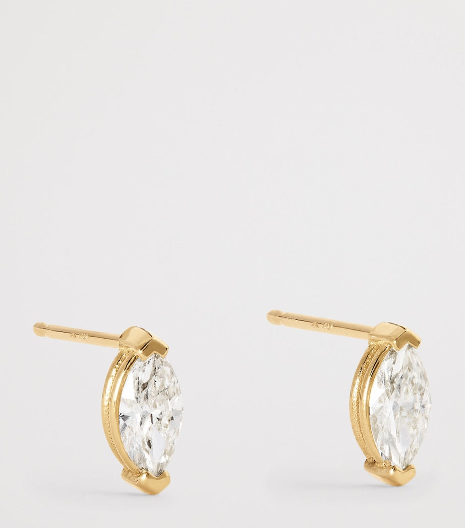SHAY yellow gold diamond stud earrings, imported from the UK
