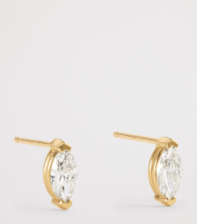 SHAY yellow gold diamond stud earrings, imported from the UK