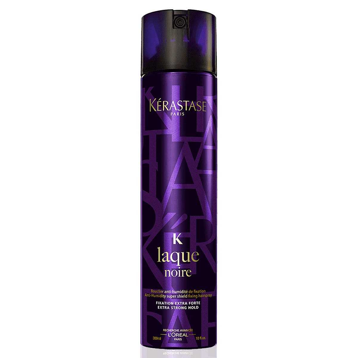 K&eacute;rastase Coiffage Couture, Extra-Strong Holding Hair Spray, For All Hair Types, Humidity Resistant, Laque Noire, 300ml