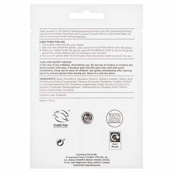 Superdrug Coconut Hand Mask Treatment (British brand)