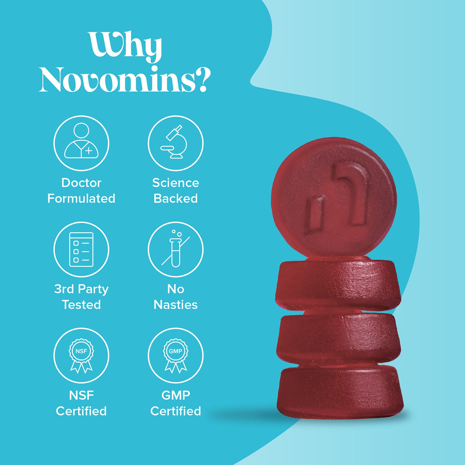 Novomins hair skin nails orange gummies 60 count - British product