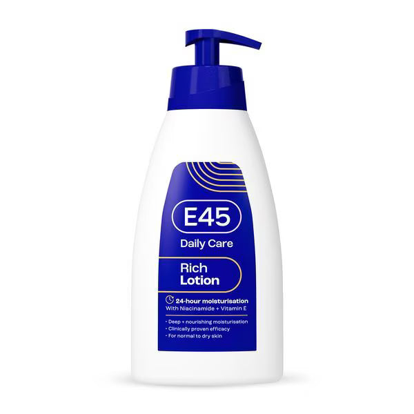 E45 Rich 24h Lotion with pump 400ml - British product